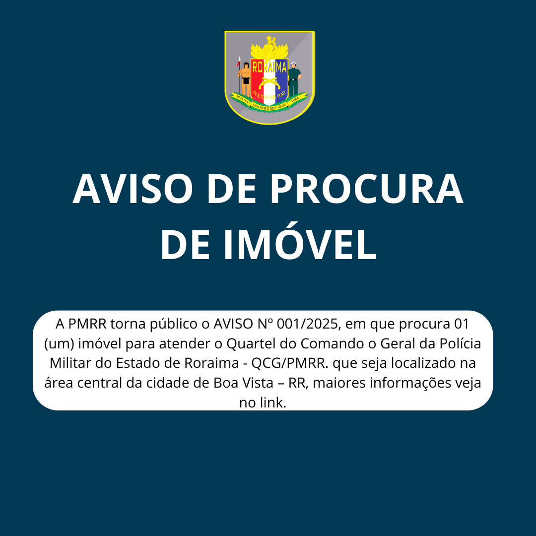 AVISO DE PROCURA DE IMÓVEL PARA LOCAÇÃO